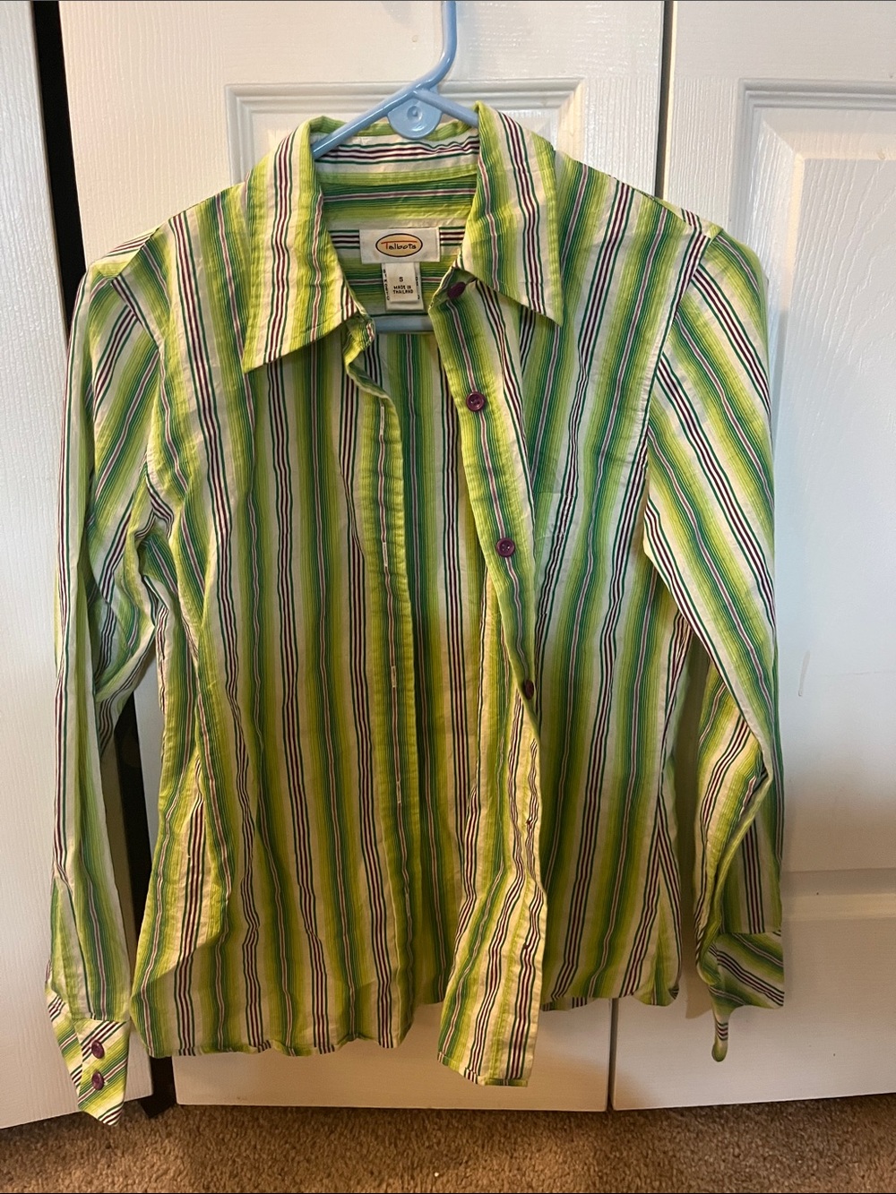 Talbots Green Stripe Button-Down Shirt